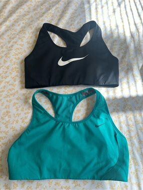 Nike Racerback Sports Bras in Black & Teal